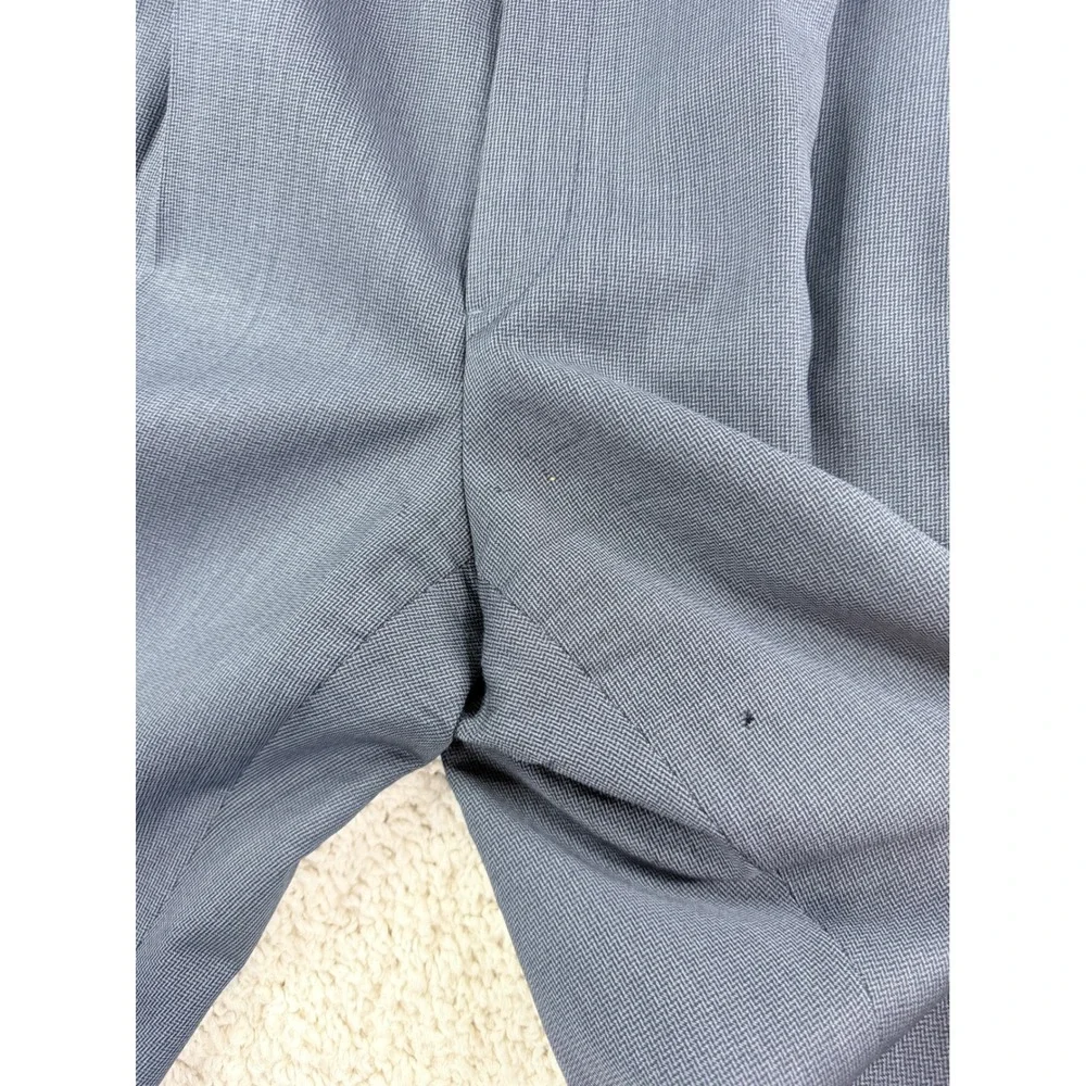 Hickey Freeman Suit Mens 42 L Gray Fair Vintage Pleated Cuffed Micro Pattern